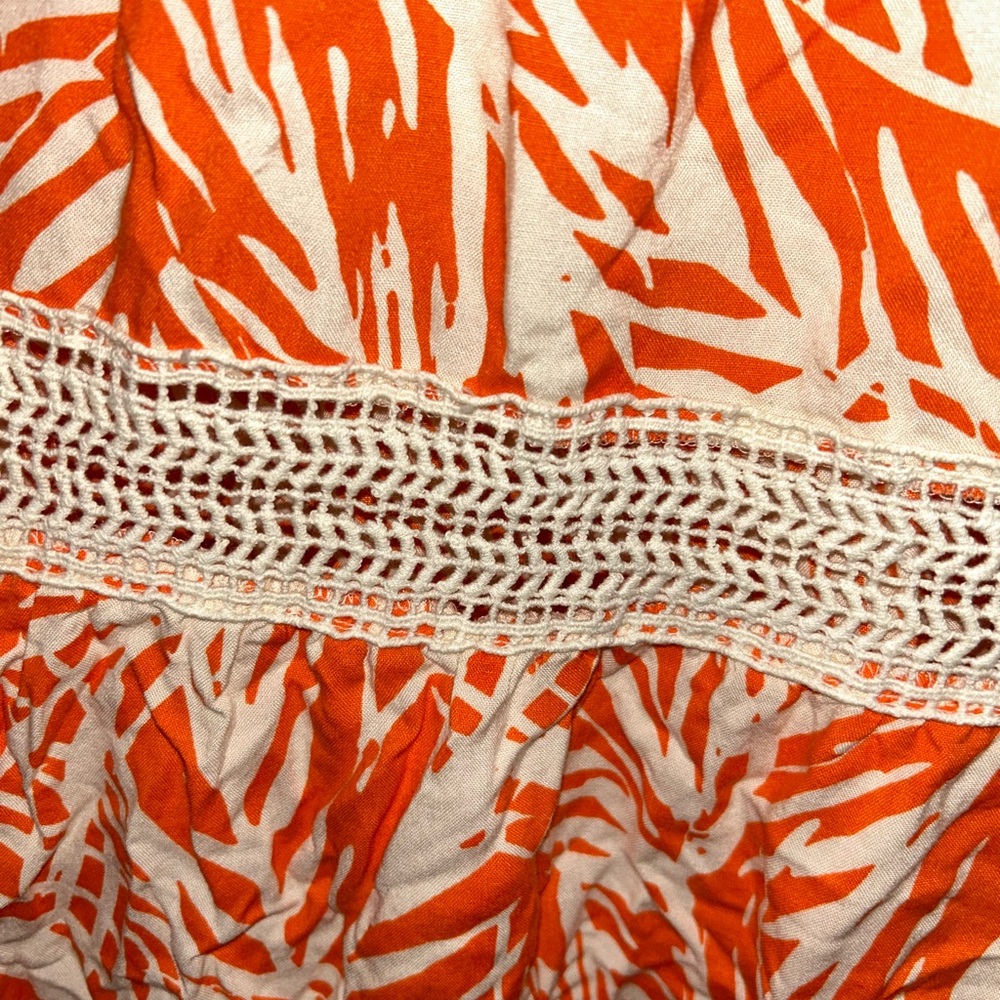 Sincerely Jules Orange Printed Tie-Shoulder Cut Out Maxi Dress, size M - Picture 3 of 11